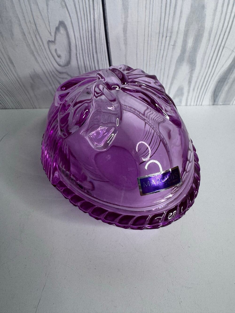 Marquis by Waterford Heritage Pink lead Crystal Egg Dish Lidded Rare
